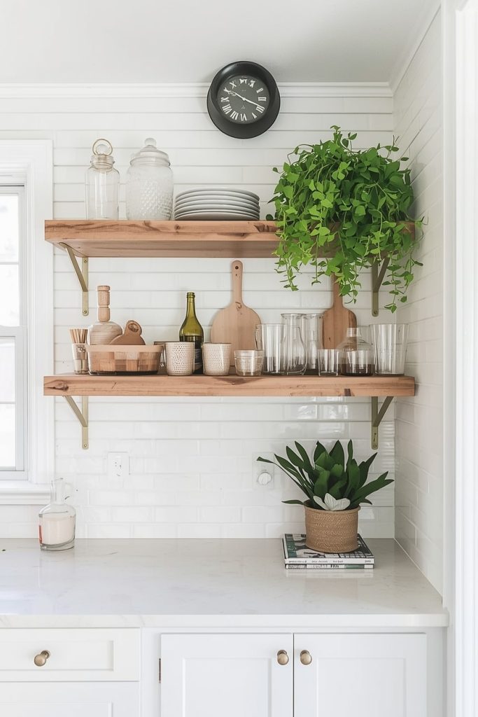 Open Shelving Kitchen Wall for Style and Storage-min