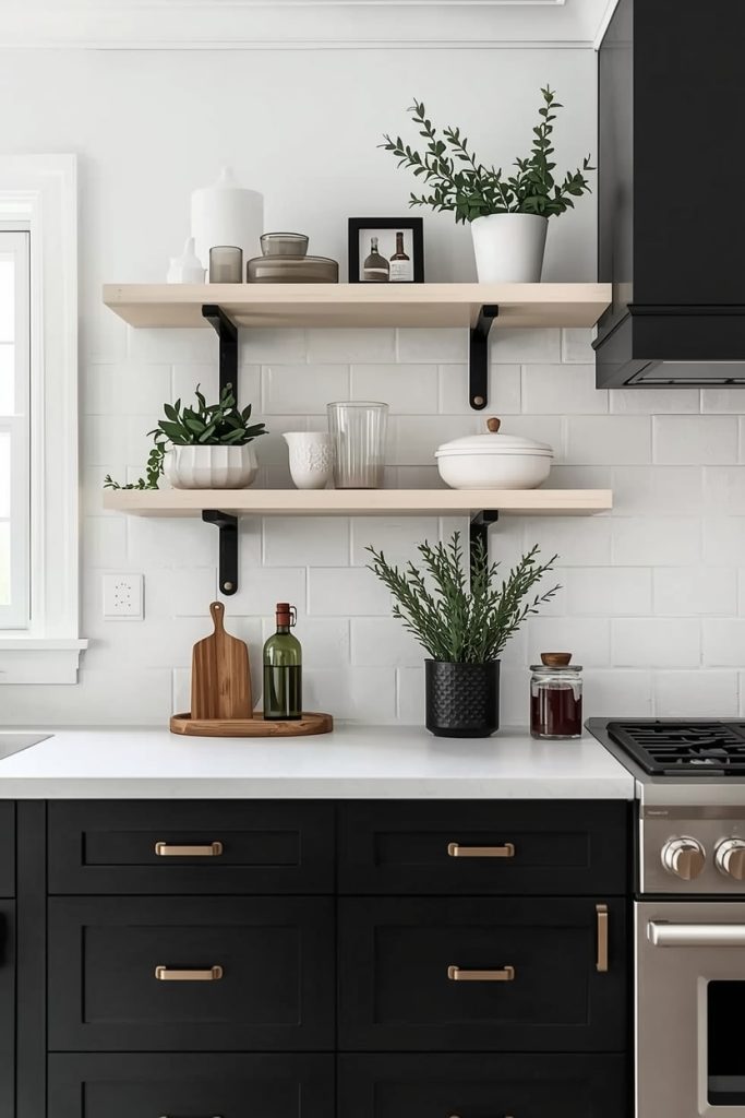 Open Shelving With Contrast