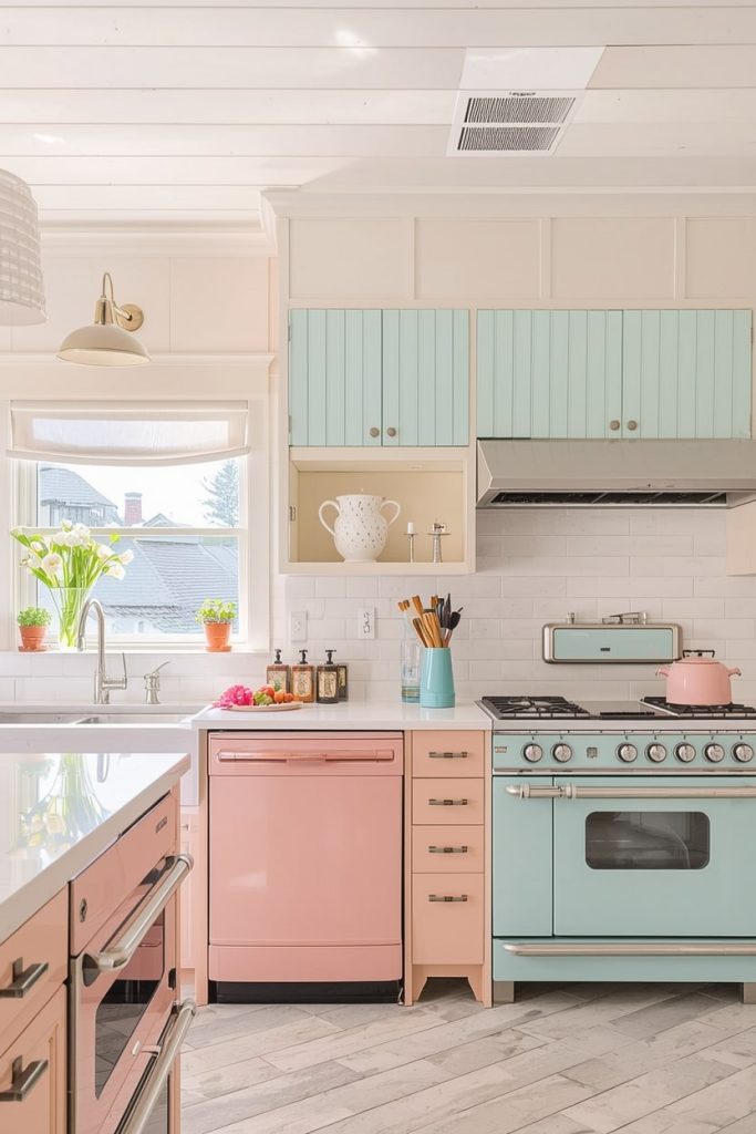 Retro-Inspired Kitchen with Vintage Appliances