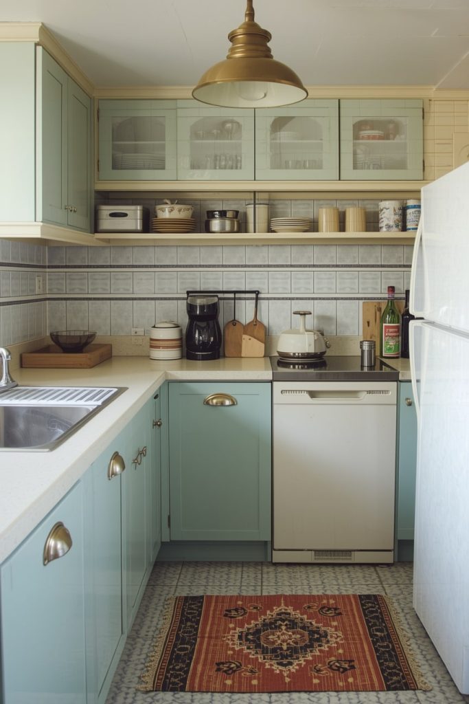 Retro Kitchen Cabinets With Rounded Details