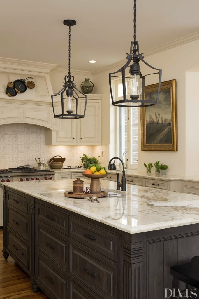  Rustic French Country Kitchen with Wooden Beams