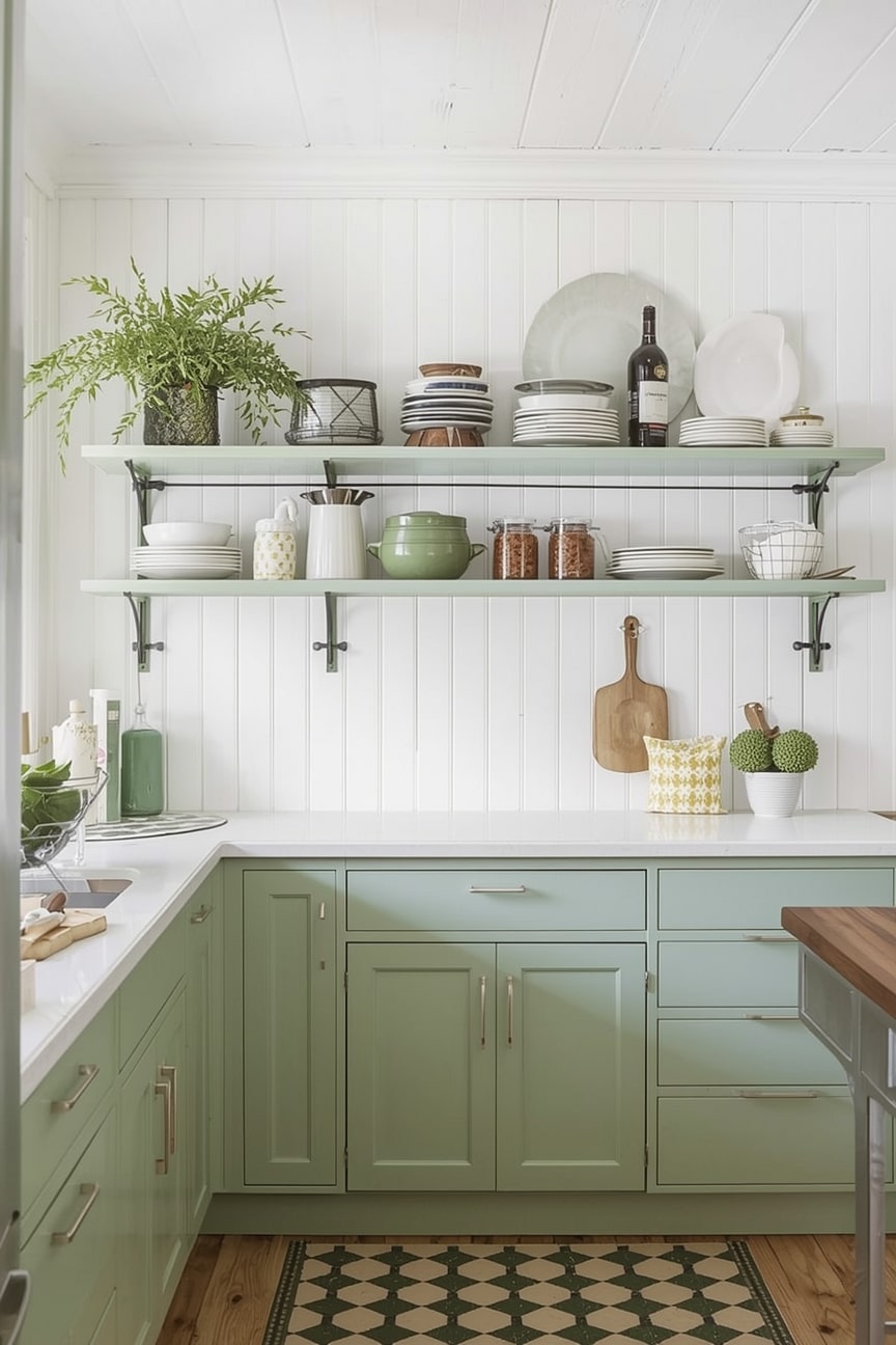 11 Green Country Kitchen Ideas for Cozy Farmhouse & Rustic Style Homes