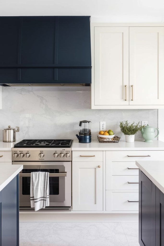 Small Navy Blue and Cream Kitchen Ideas That Feel Spacious