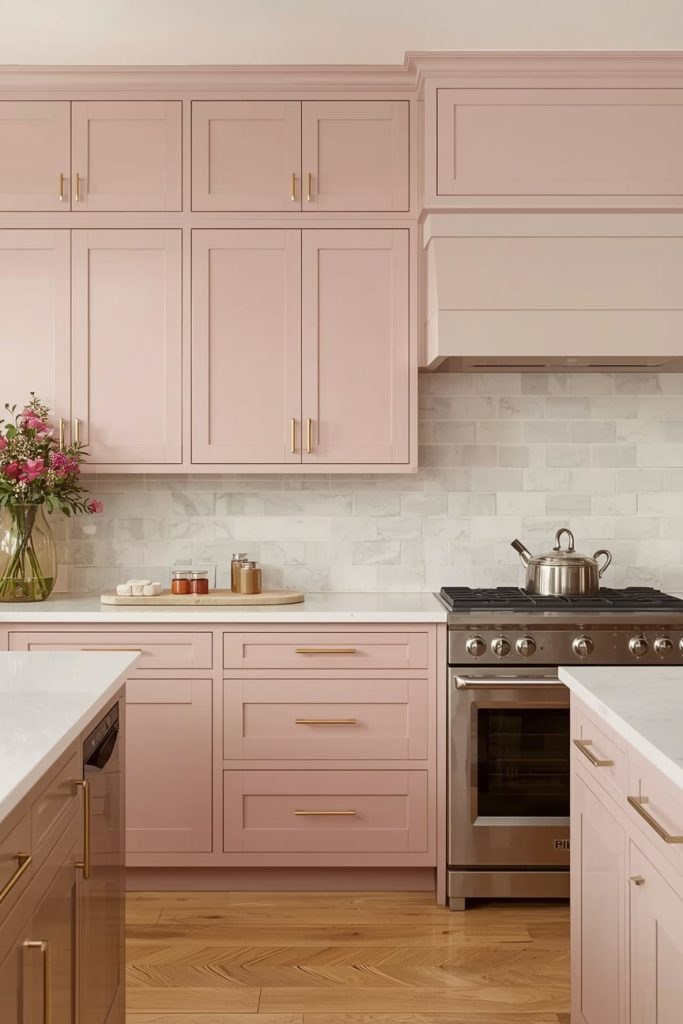 Small Retro Pink Kitchen Ideas