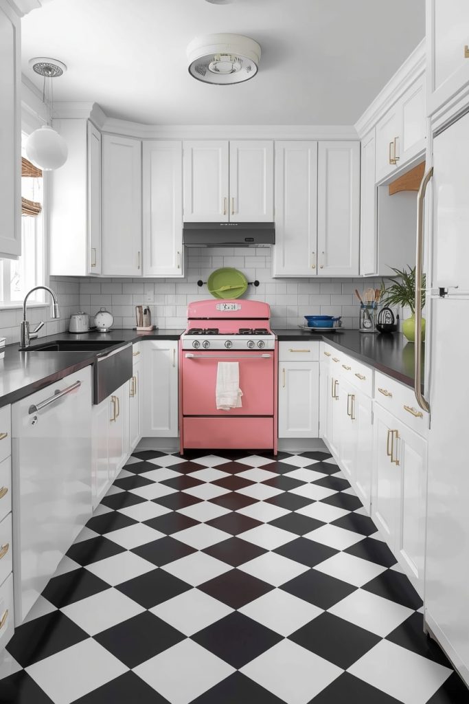 Small Retro White Kitchen Ideas