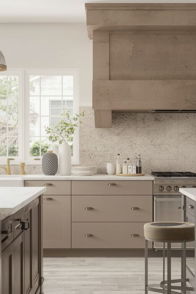 Taupe Tones and Stone Elements for Natural Warmth