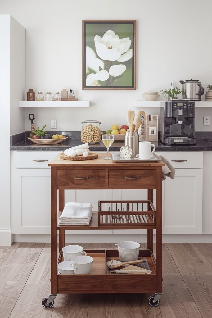 The Classic Rolling Kitchen Island with Storage