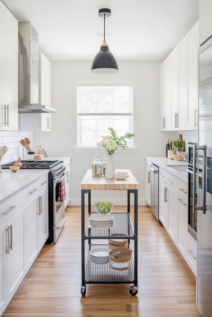 The Industrial Kitchen Island on Wheels