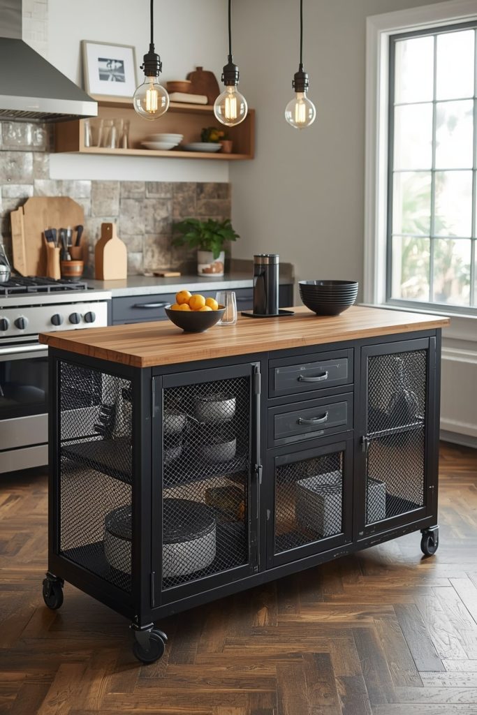 The Narrow Mobile Kitchen Island for Tight Layouts