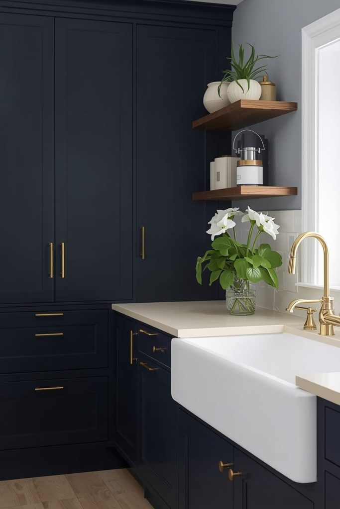 Two-Tone Navy and Cream Shaker Kitchen Ideas