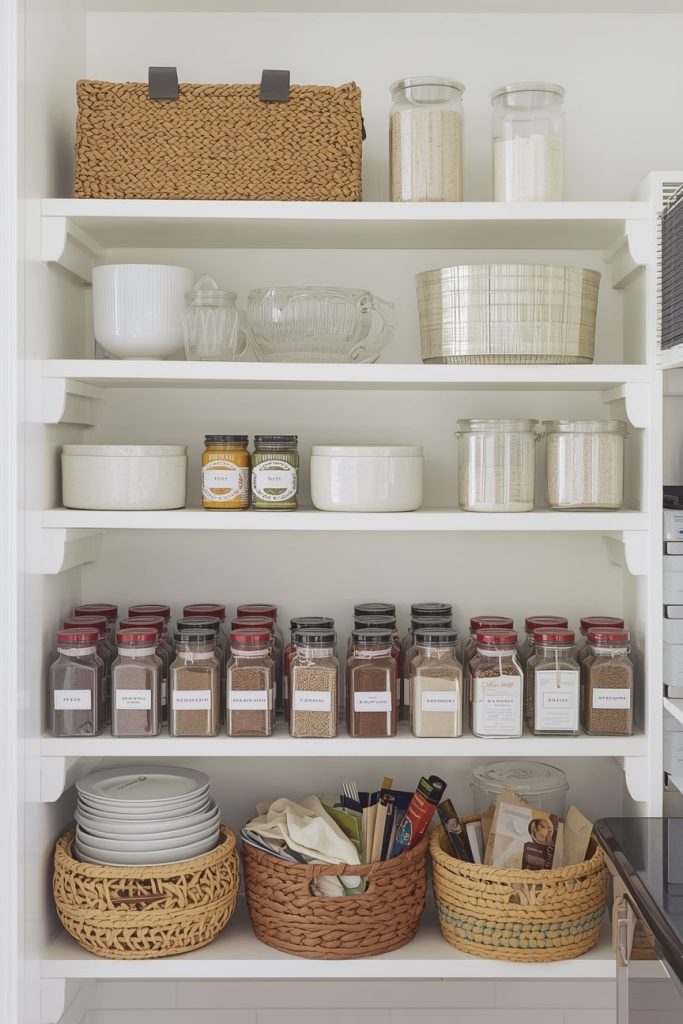 Use Shelves for Pantry Storage in a Small Kitchen