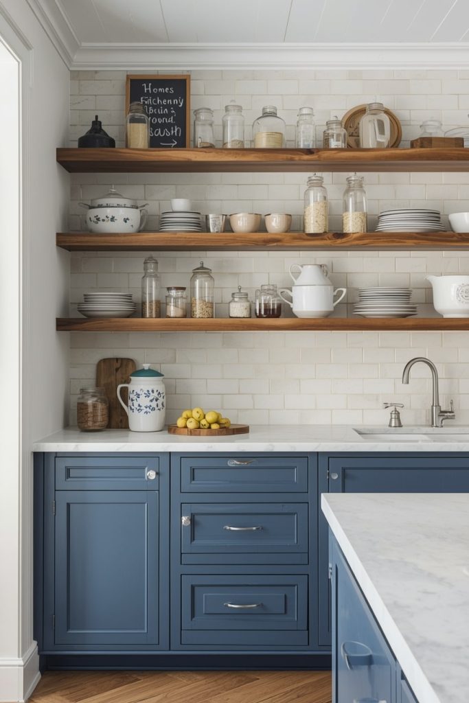 Vintage Blue Country Kitchen Style