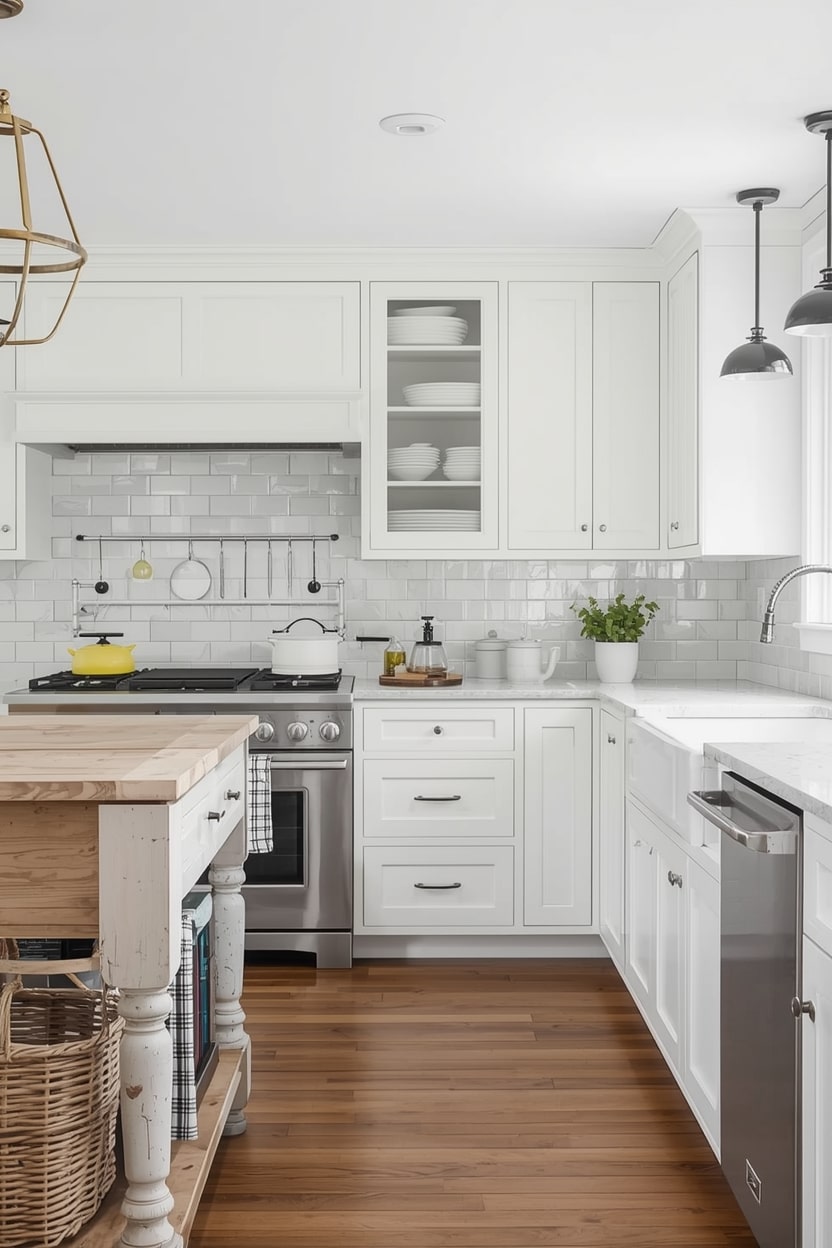 11 Country Kitchen Ideas with White Cabinets for Timeless Style