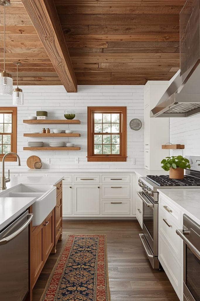 Vintage Eclectic Kitchen with Reclaimed Wood Elements