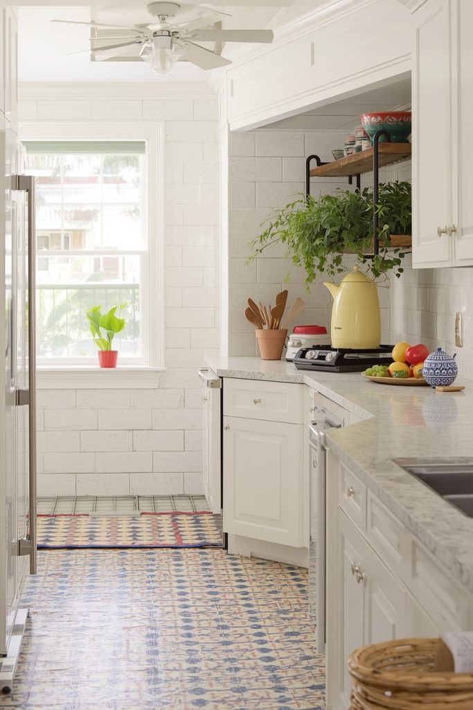 White Cabinets with Pastel Accents