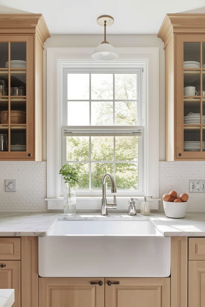 Add Open Shelving Flanking the Window