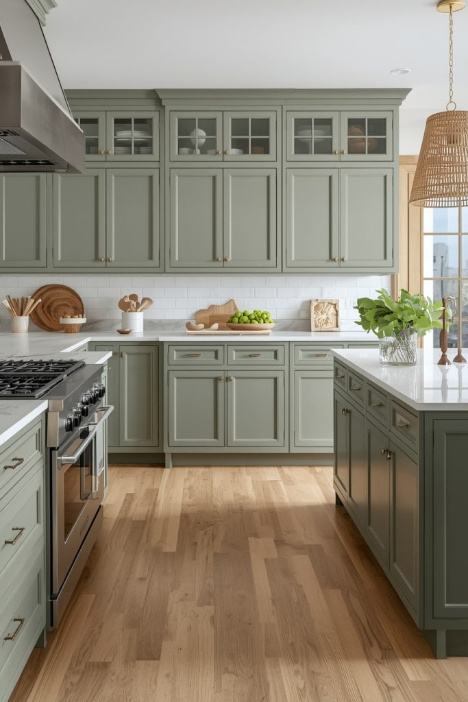 Beige Kitchen Cabinet Colors for Hardwood Floors