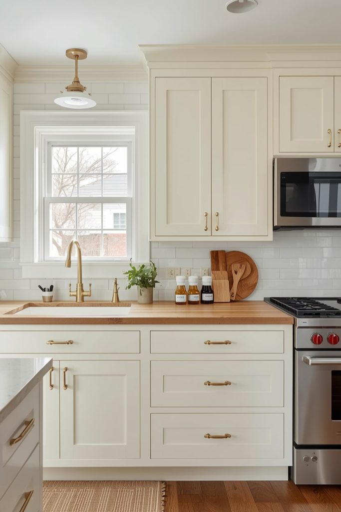 Beige Kitchen Cabinets for Small Kitchens