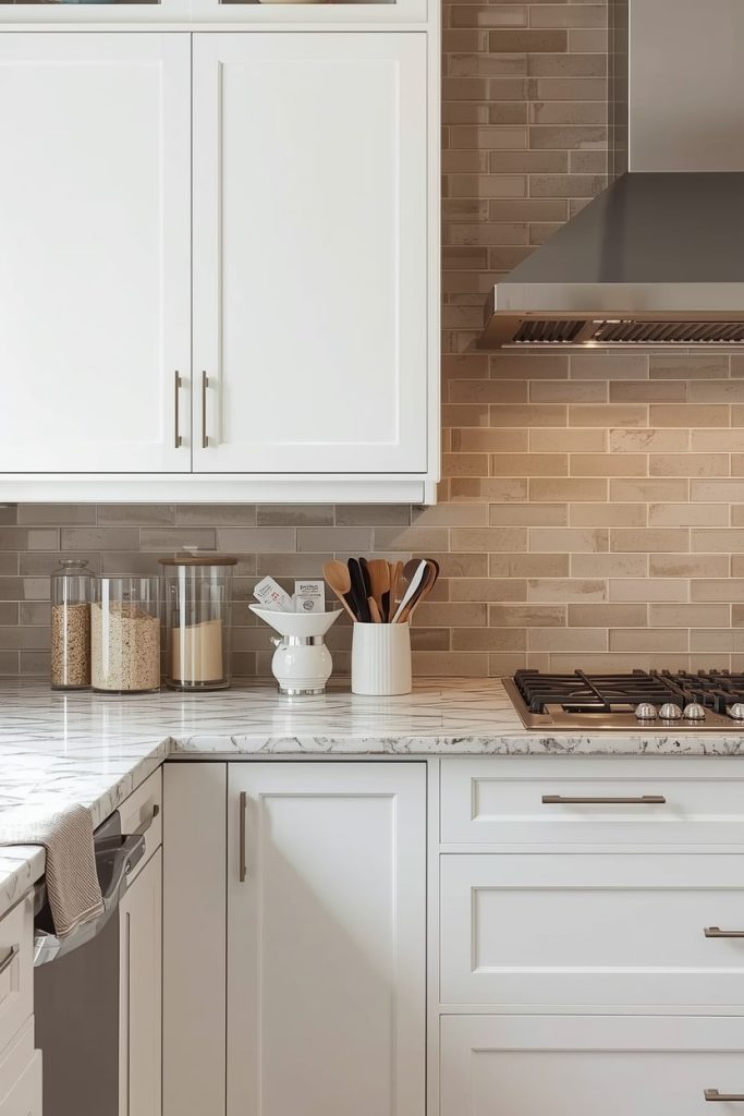 Beige and White Kitchen Backsplash Ideas That Add Texture