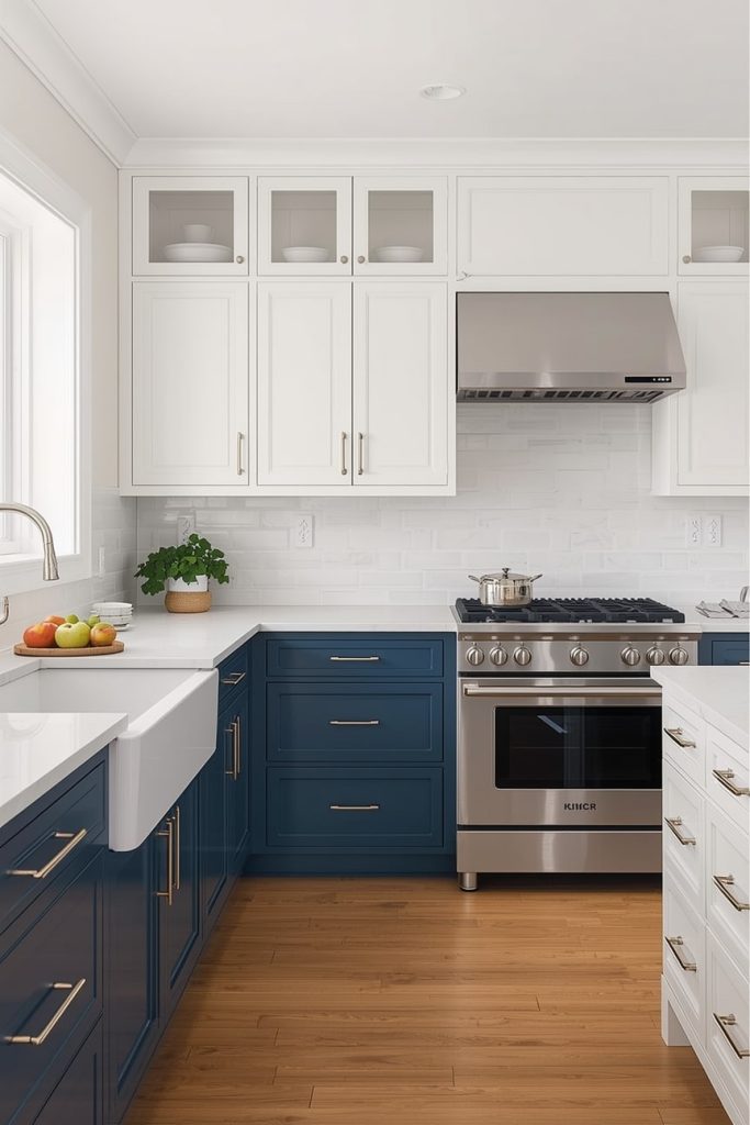 Beige and White Kitchen Cabinet Color Combination