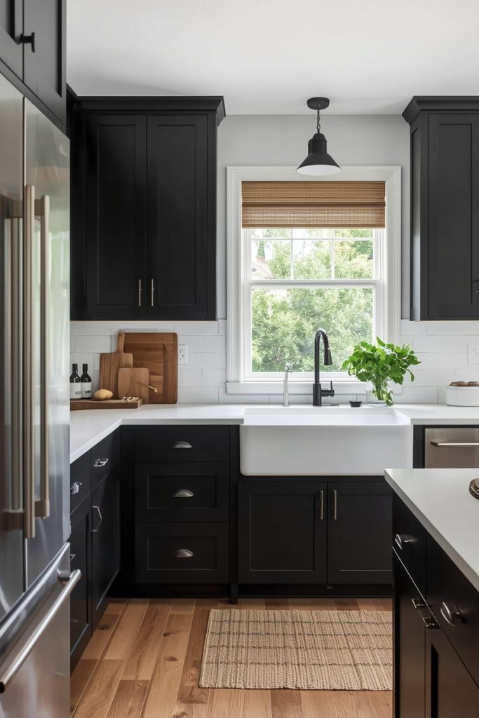 Black Kitchen Cabinets with Gold or Brass Hardware