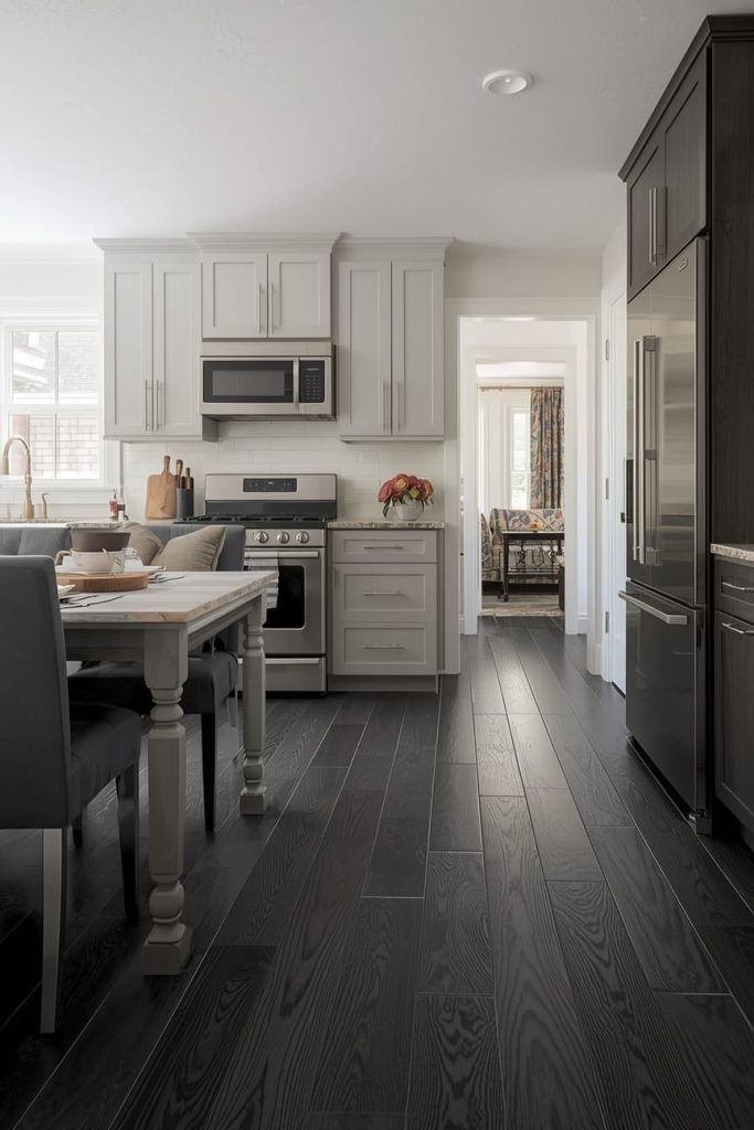 Black Vinyl Kitchen Flooring That’s Easy to Clean