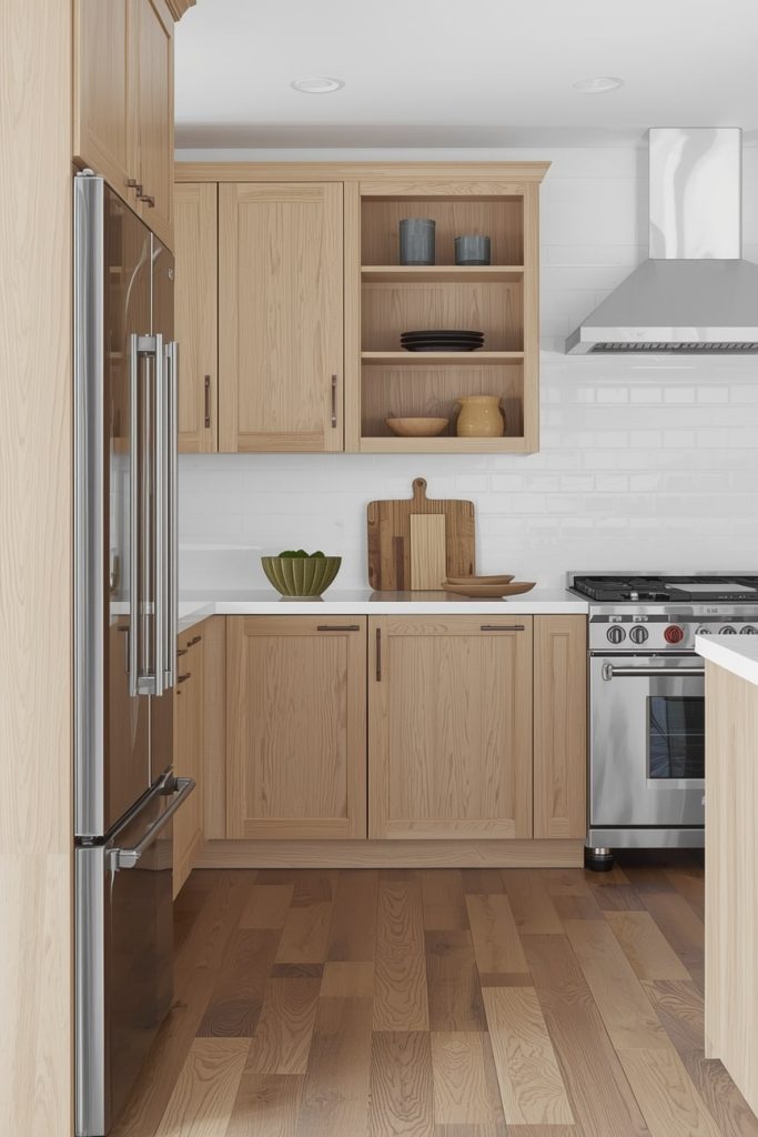 Blue Kitchen Cabinets with Wood Floors