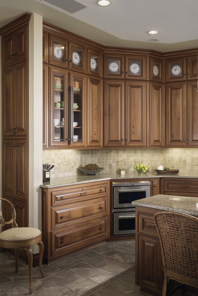 Ceiling-High Cabinets with Decorative Molding