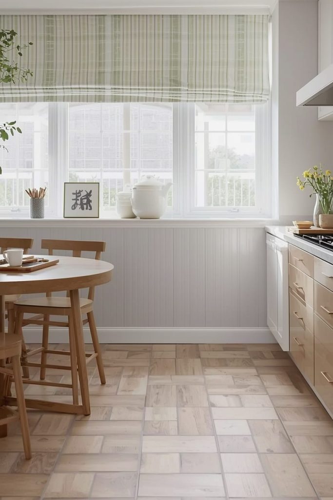 Checkerboard Linoleum Kitchen Flooring for Retro Char