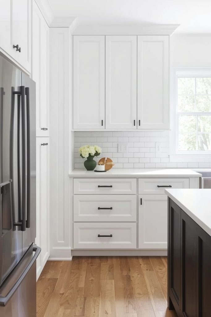 Classic Black and White Farmhouse Kitchen With Shaker Cabinets