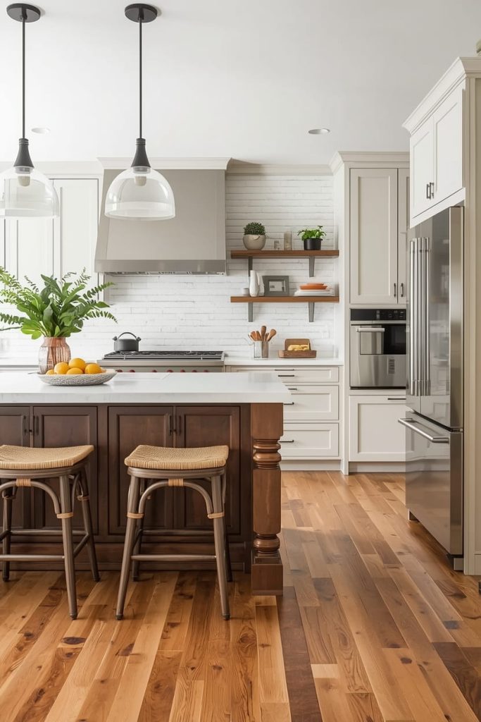 Classic Hardwood Kitchen Flooring for Timeless Design