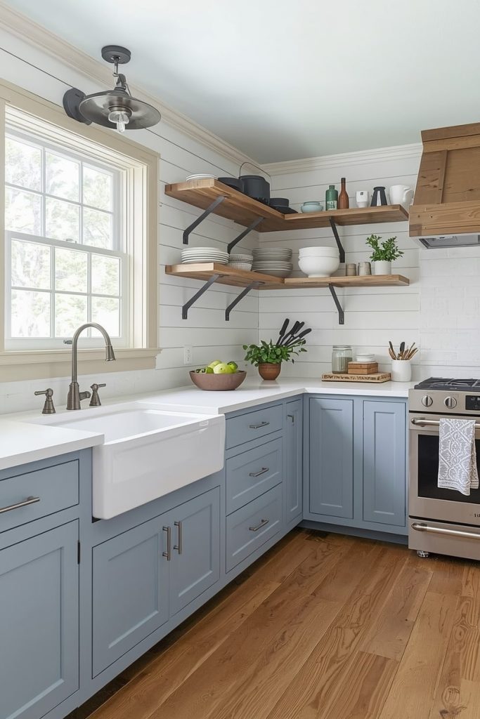 Coastal Blue and White Kitchen Design