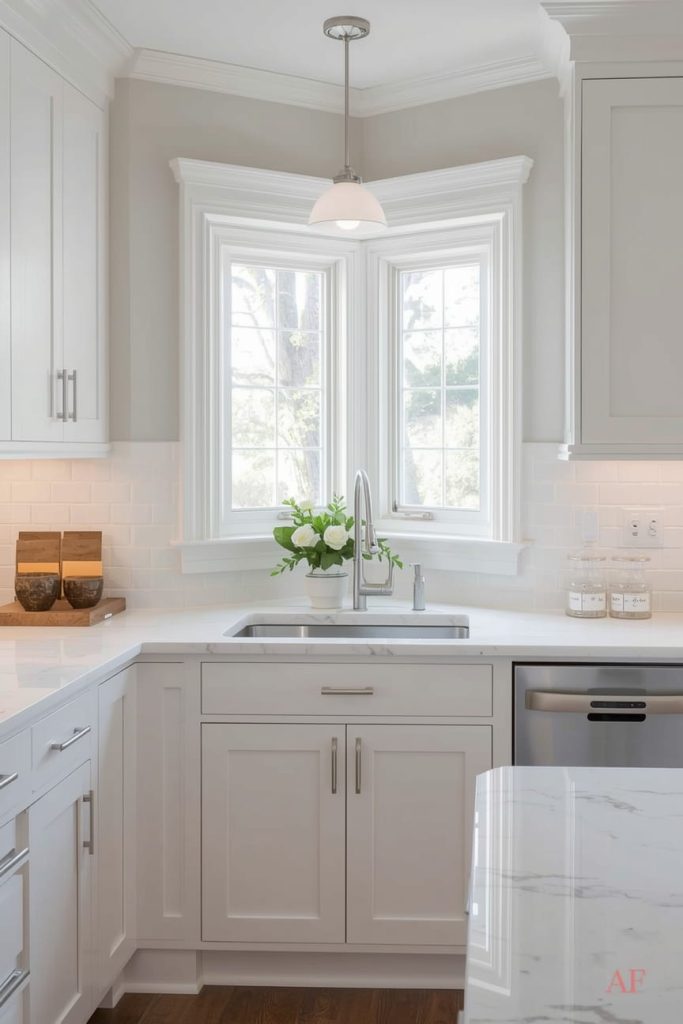 Corner Kitchen Window Above Sink for Maximum Natural Light