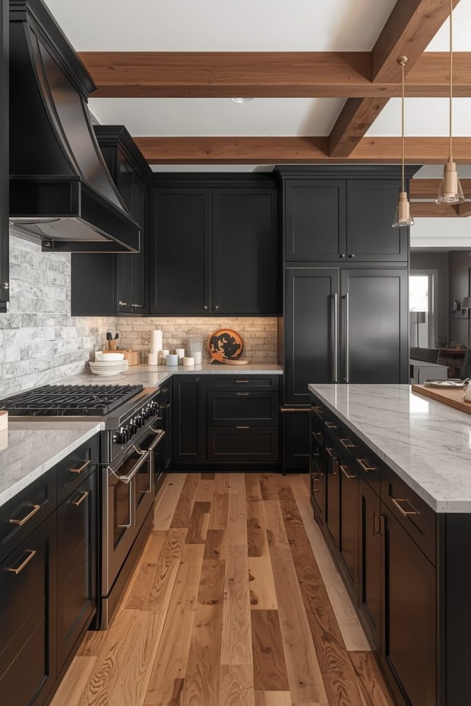 Dark Wood & Black Luxury Look