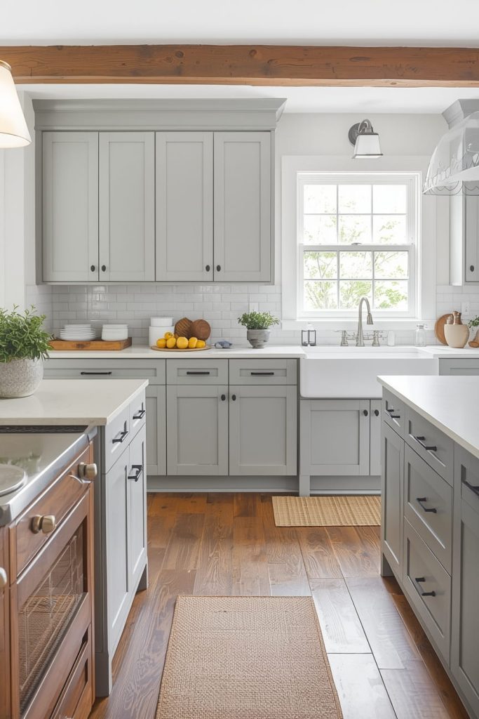  Farmhouse Grey Kitchen Cabinets with Warm Undertones