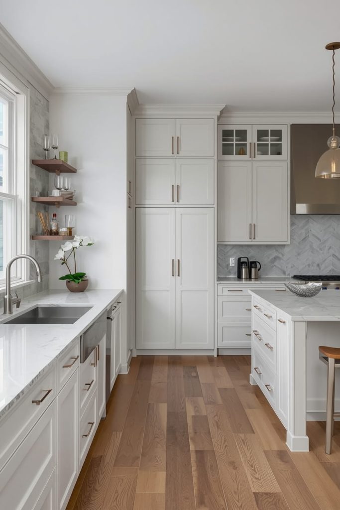 Full Height Cabinets with Built-In Appliances