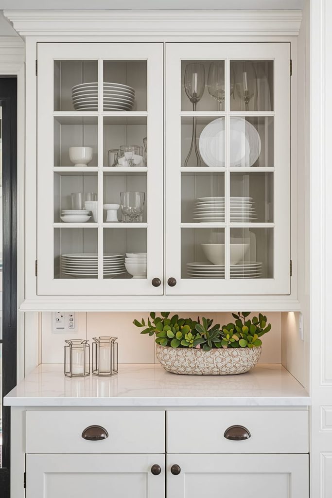 Glass-Front Farmhouse Cabinets to Showcase Style