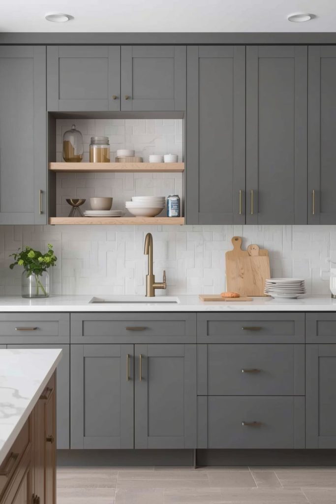 Gray and White Kitchen Cabinet Color Combination