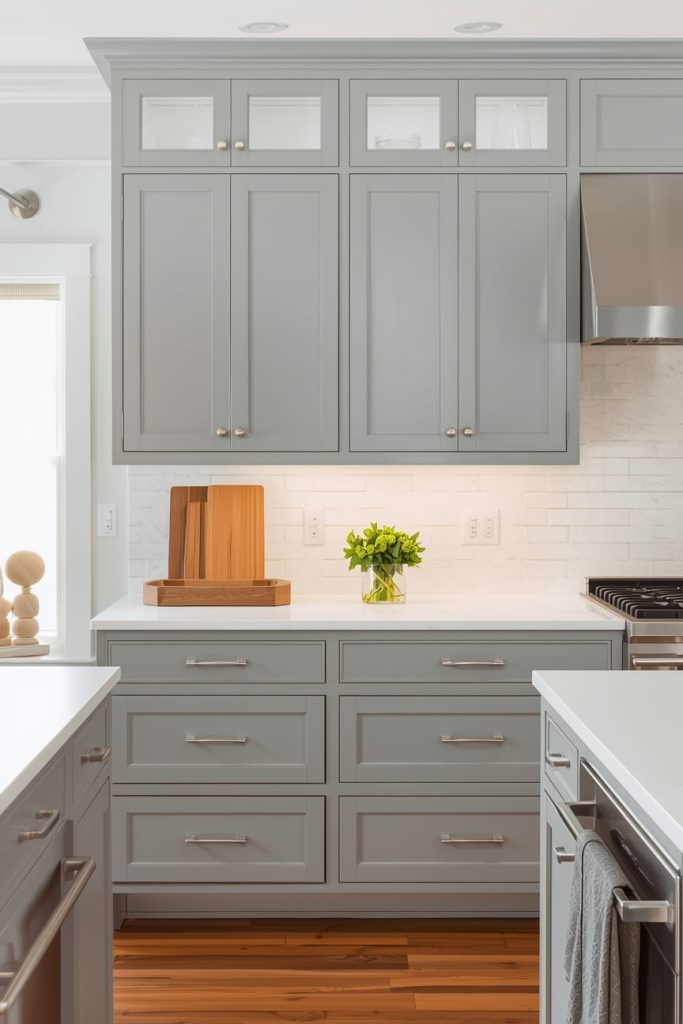 Grey and White Kitchen Cabinets for Timeless Contrast