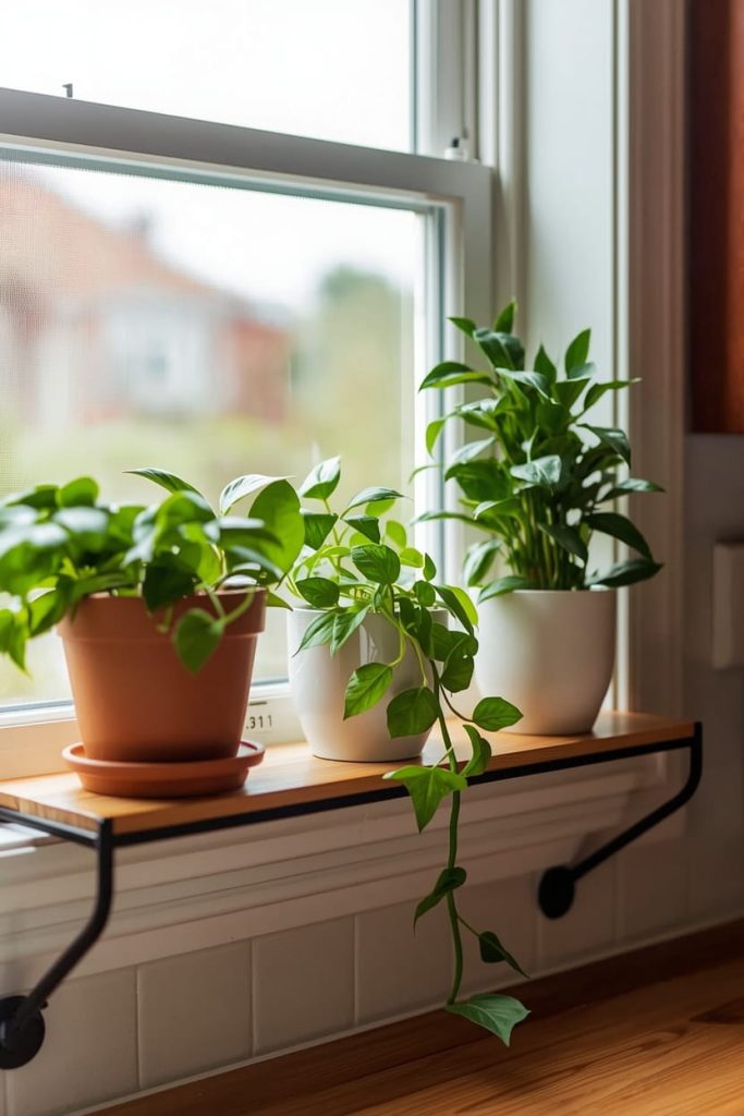 Herbs and Plants Combined Over Sink Window