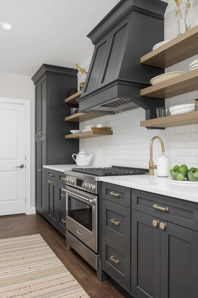 Incorporate Glass-Front Cabinets for Depth