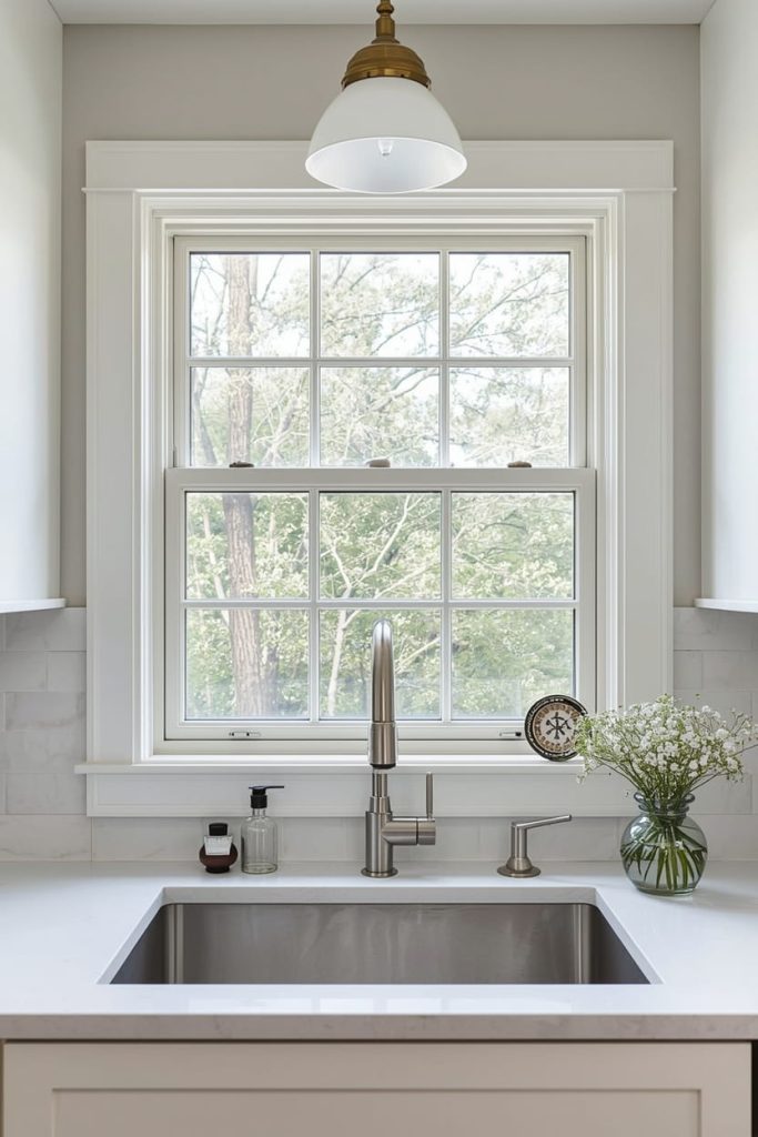 Install a Slim Window Shelf Above the Sink