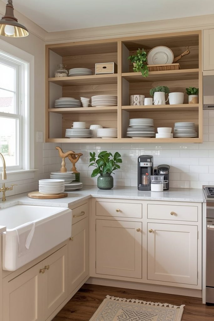 Kitchen Upper Cabinets with Glass Doors