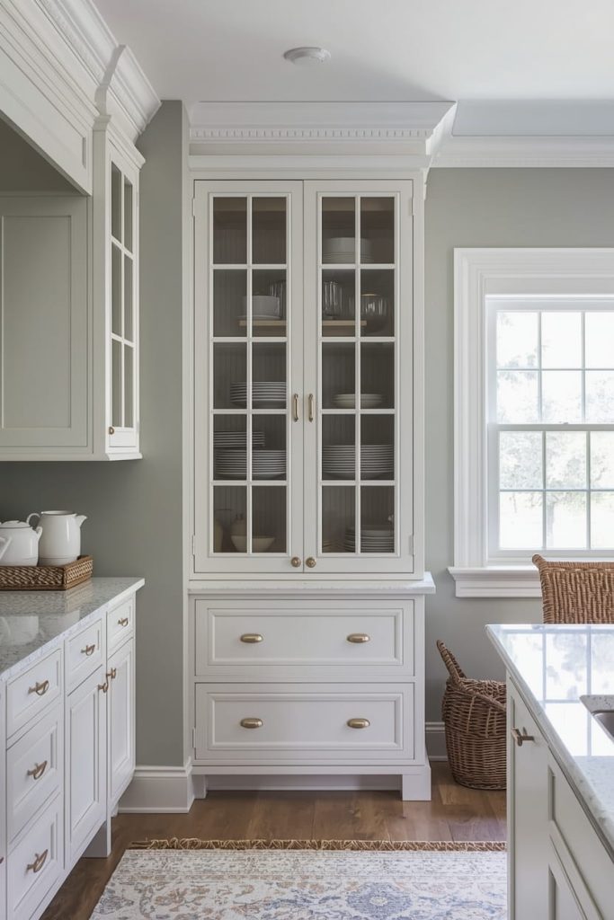 Kitchen Upper Cabinets with Integrated Lighting