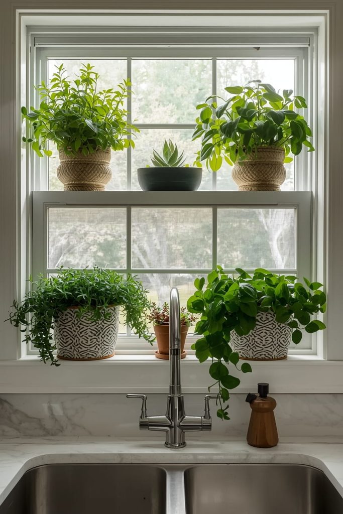 Kitchen Window Shelf Plant Ideas