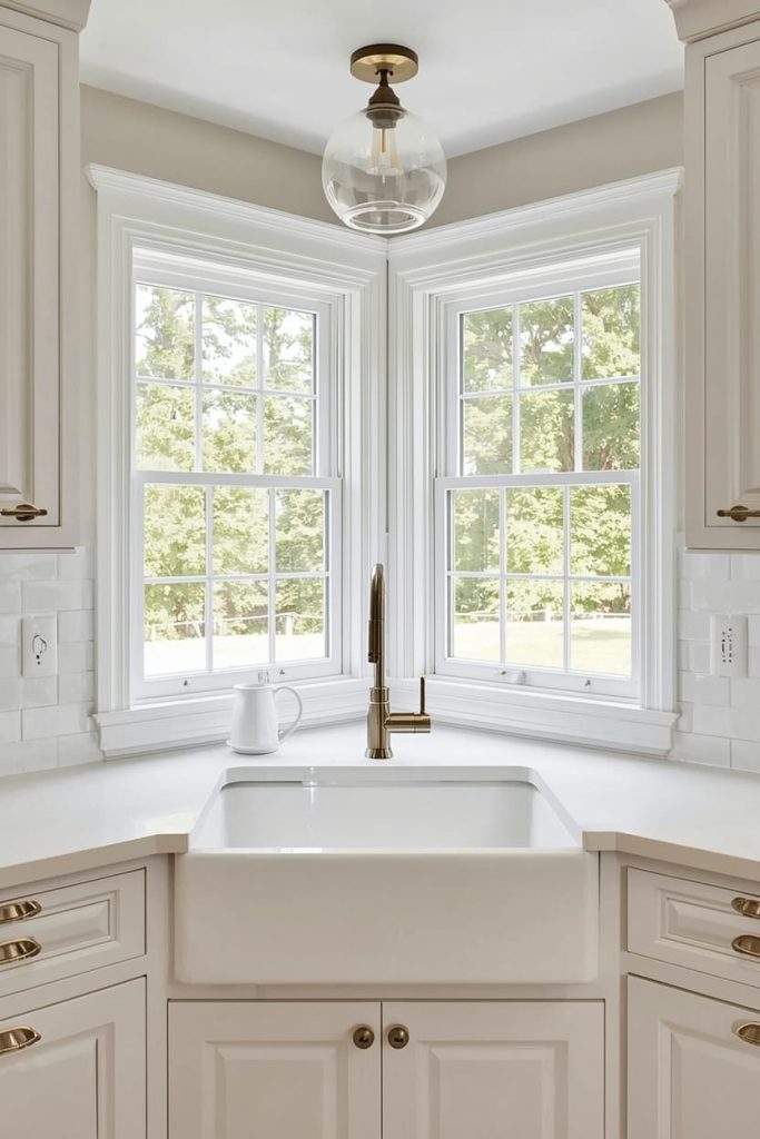 L-Shaped Kitchen Window for Functional Layouts