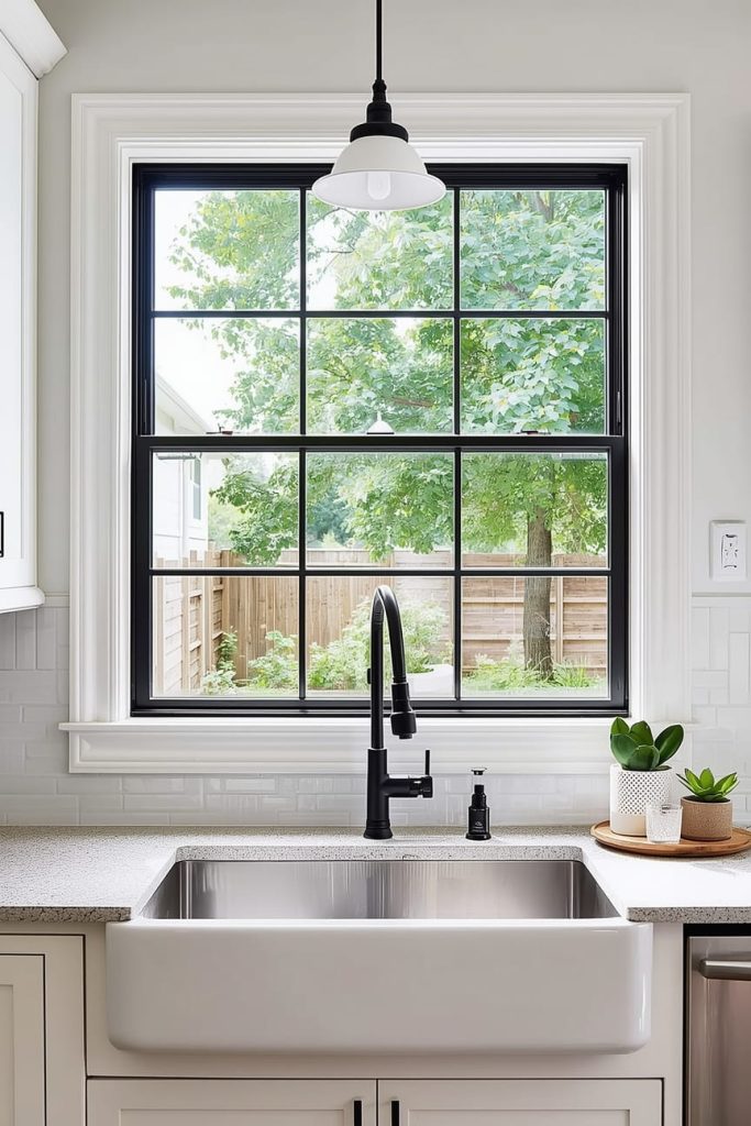 Large Kitchen Window with View as a Design Feature