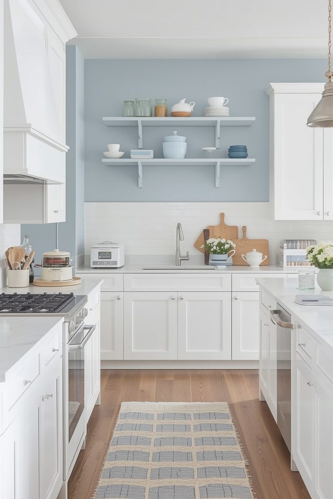 Light and Airy Coastal White Kitchen with Natural Light