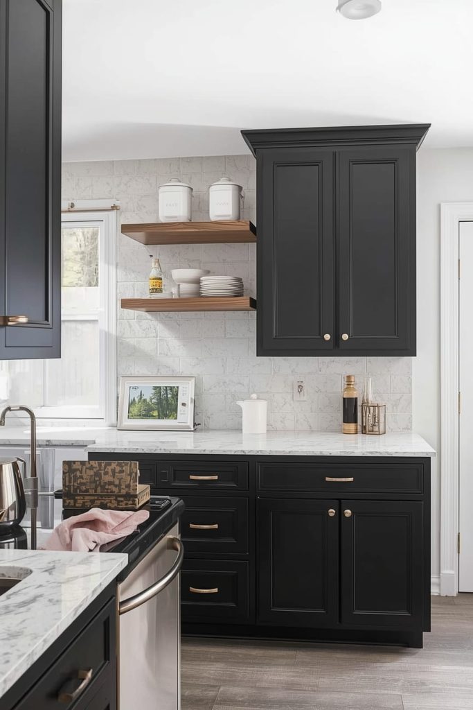 Matte Black Kitchen Cabinets for a Soft, Modern Finish