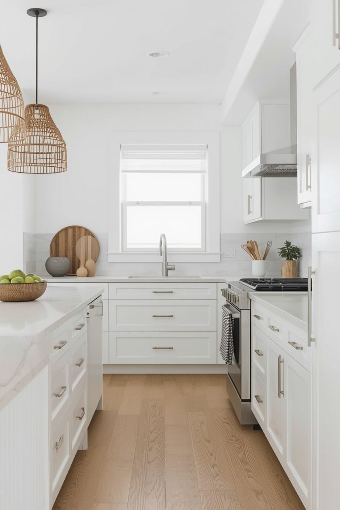 Modern Coastal White Kitchen with Clean Lines